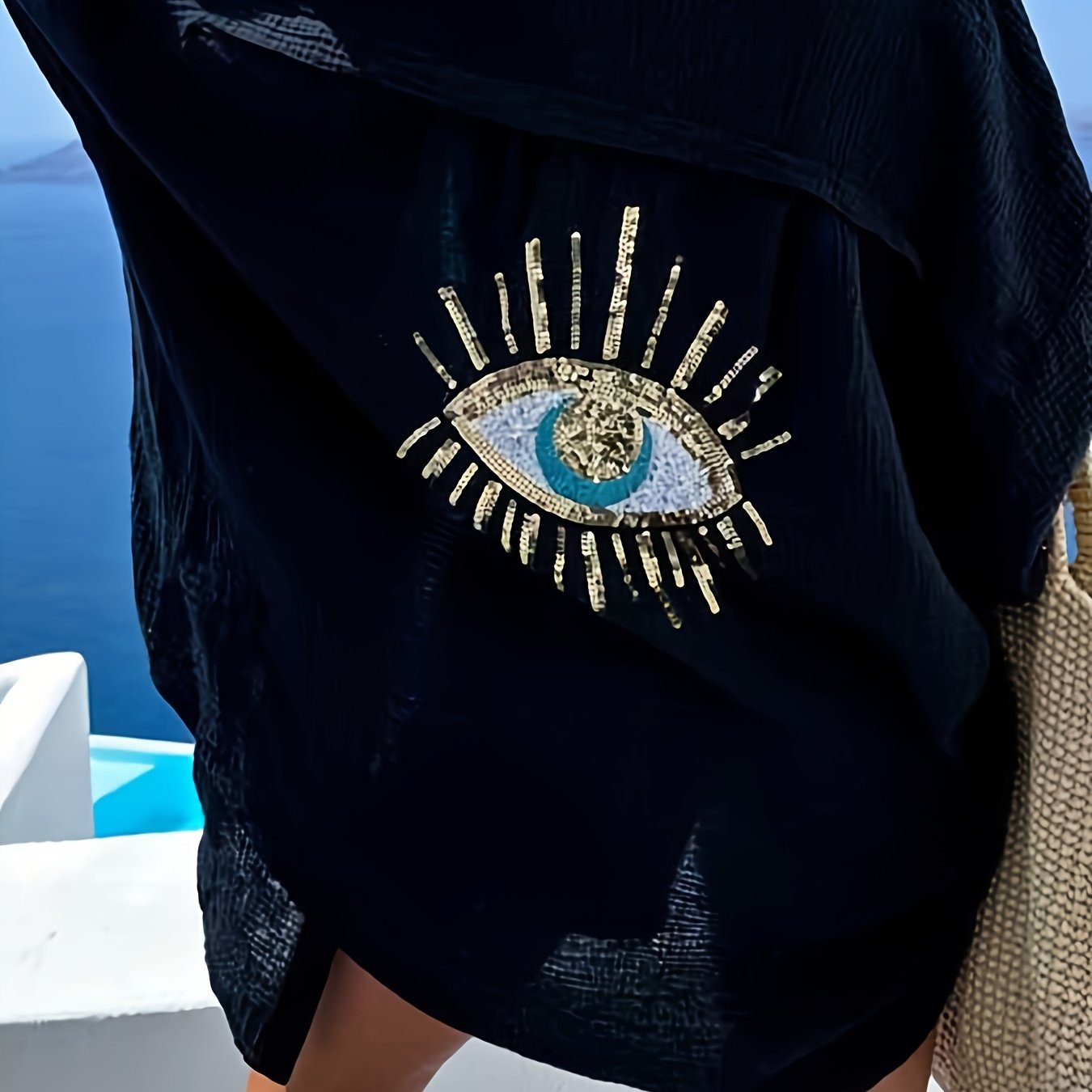 Sequin evil eye shirt