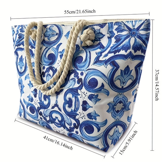 Vintage Blue Majolica print Tote bag