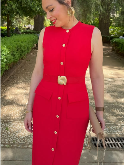 Elegant Waist Belt & Buttons