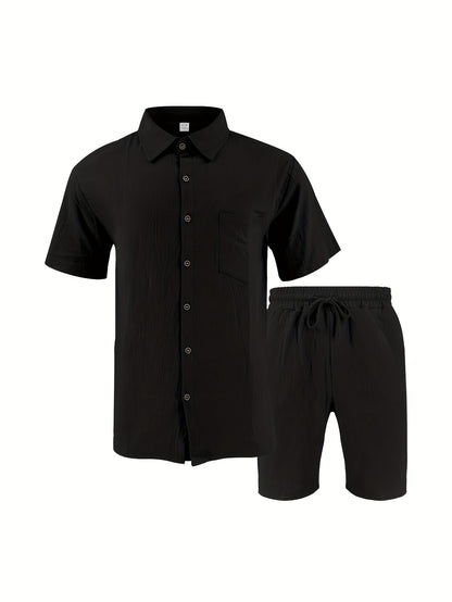 Summer Linen Shirt & Shorts Set Breathable