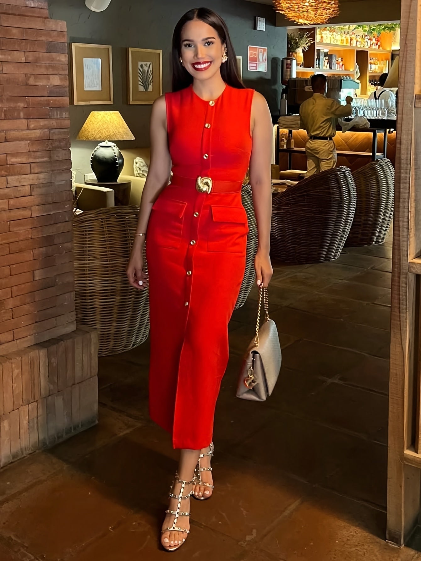 Elegant Waist Belt & Buttons