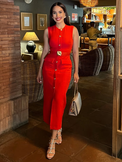 Elegant Waist Belt & Buttons