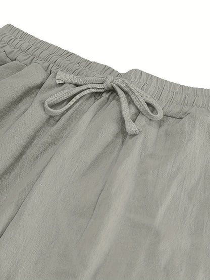 Summer Linen Shirt & Shorts Set Breathable