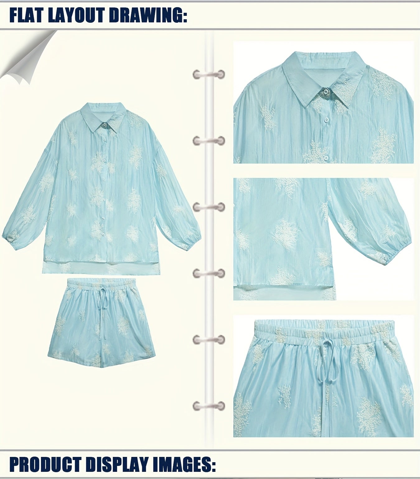 Delicate blue Top and Shorts Set