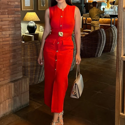 Elegant Waist Belt & Buttons