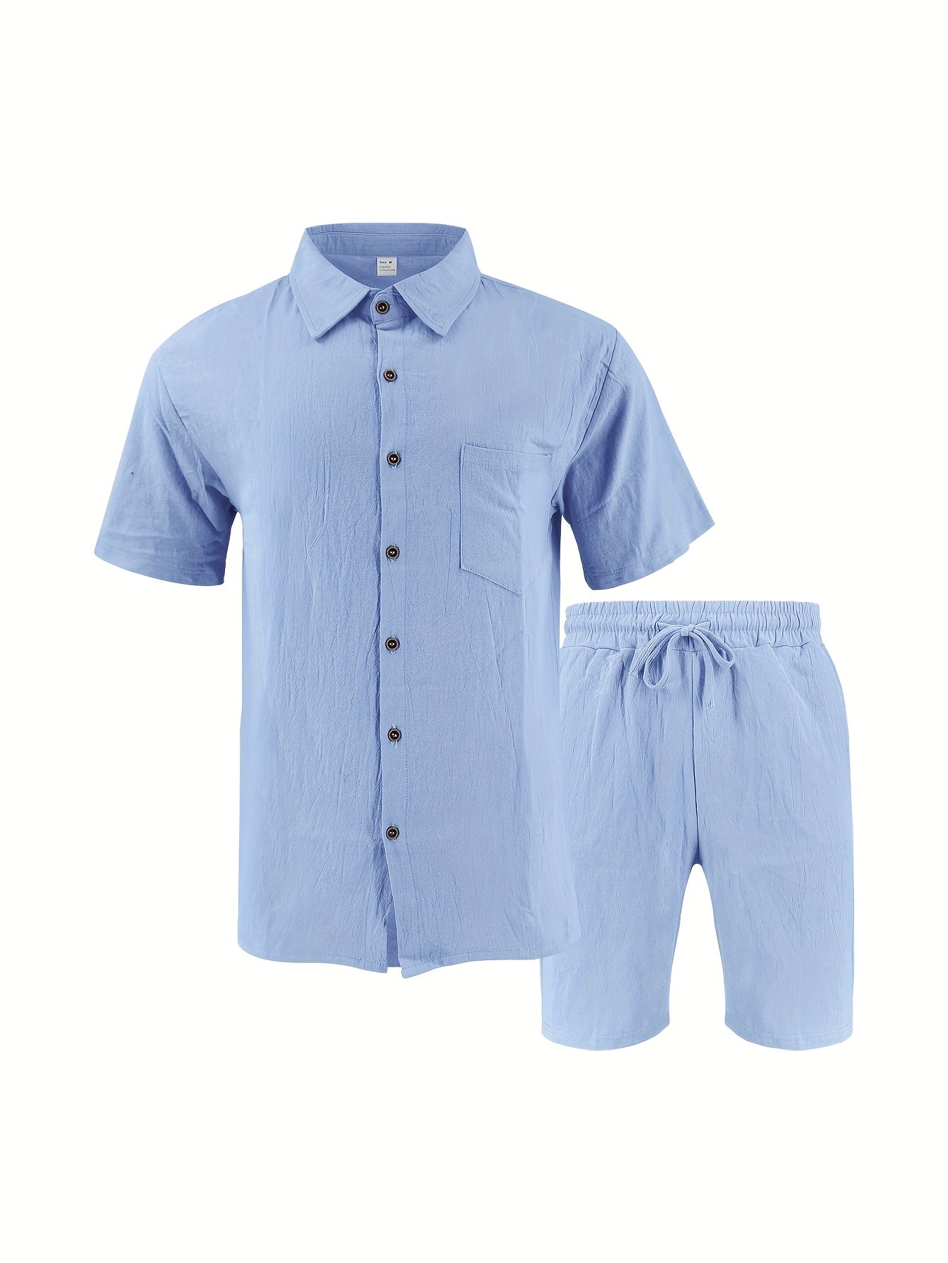 Summer Linen Shirt & Shorts Set Breathable