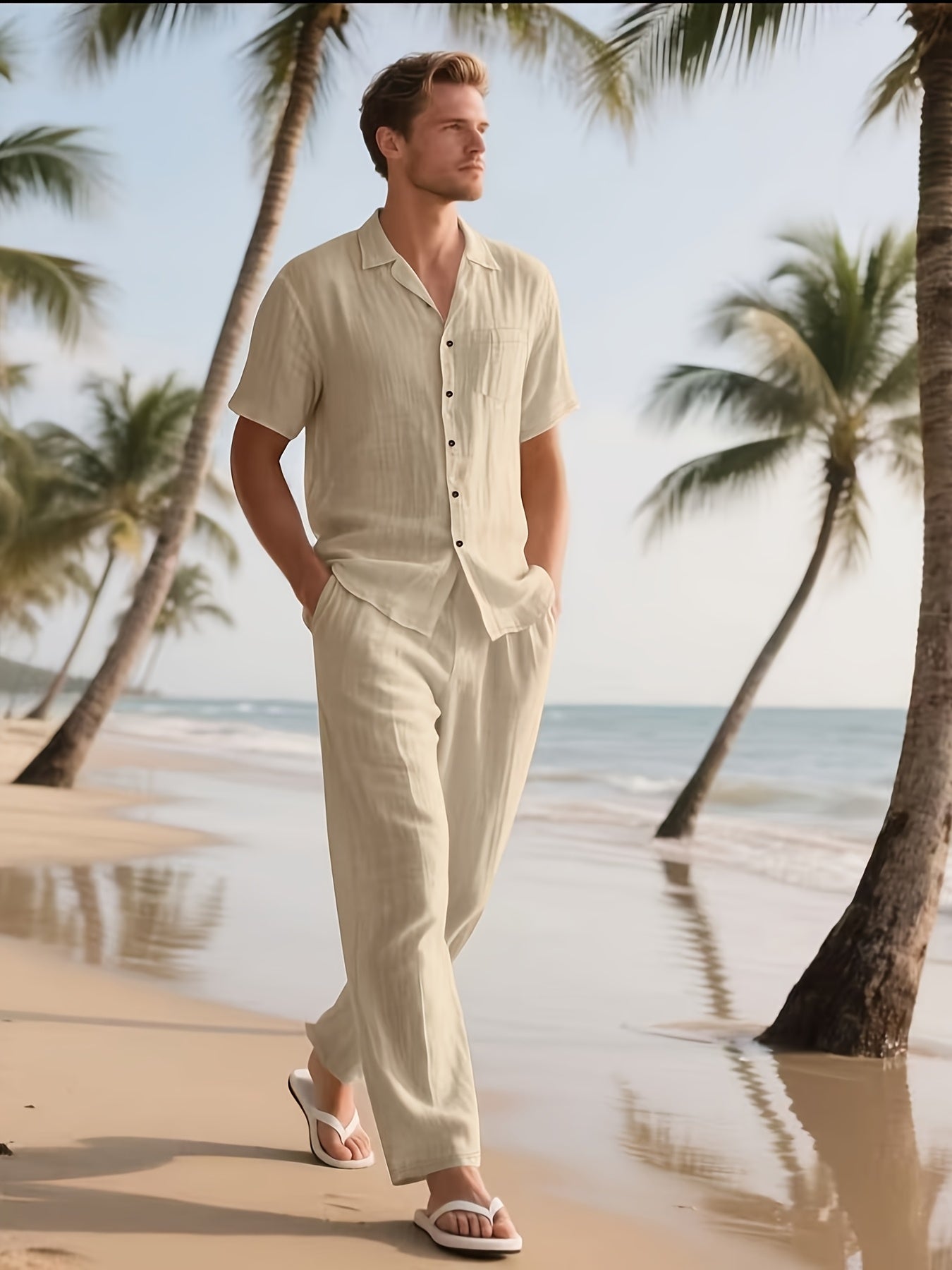 Loose Breathable Beach Set (Shirt & Trouser)