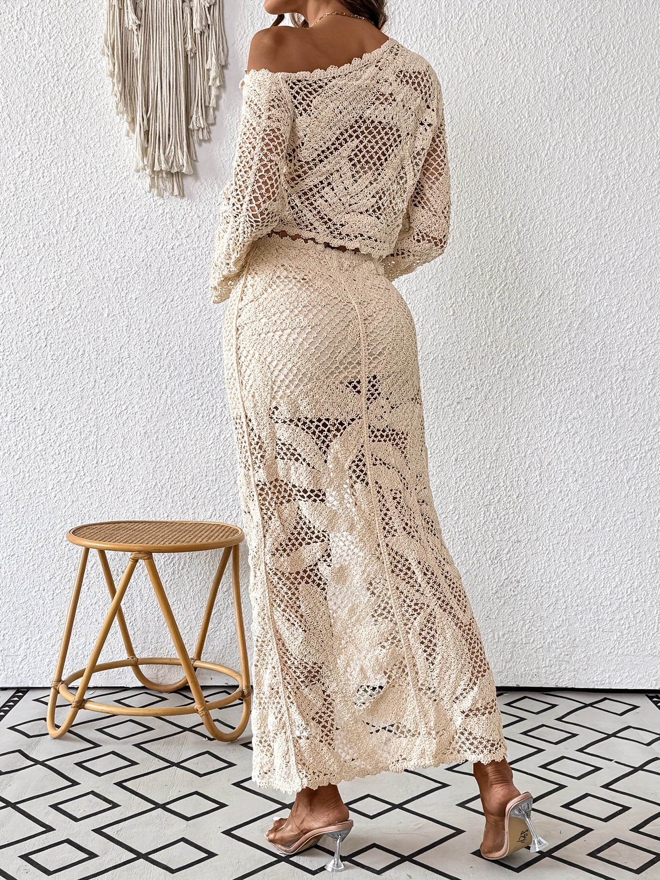 Lace Vacation Sexy Knit Set