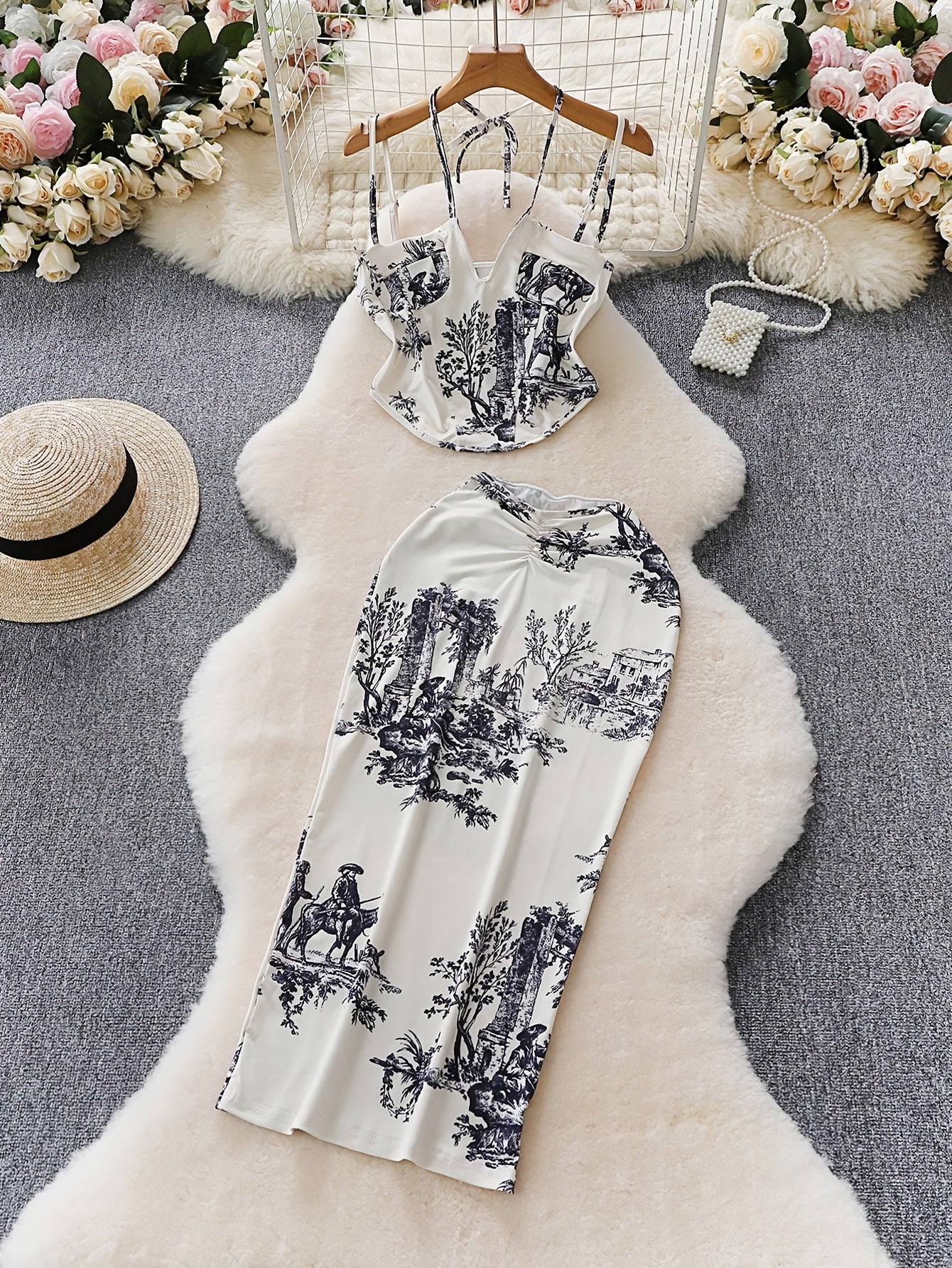 Dior print Skirt set