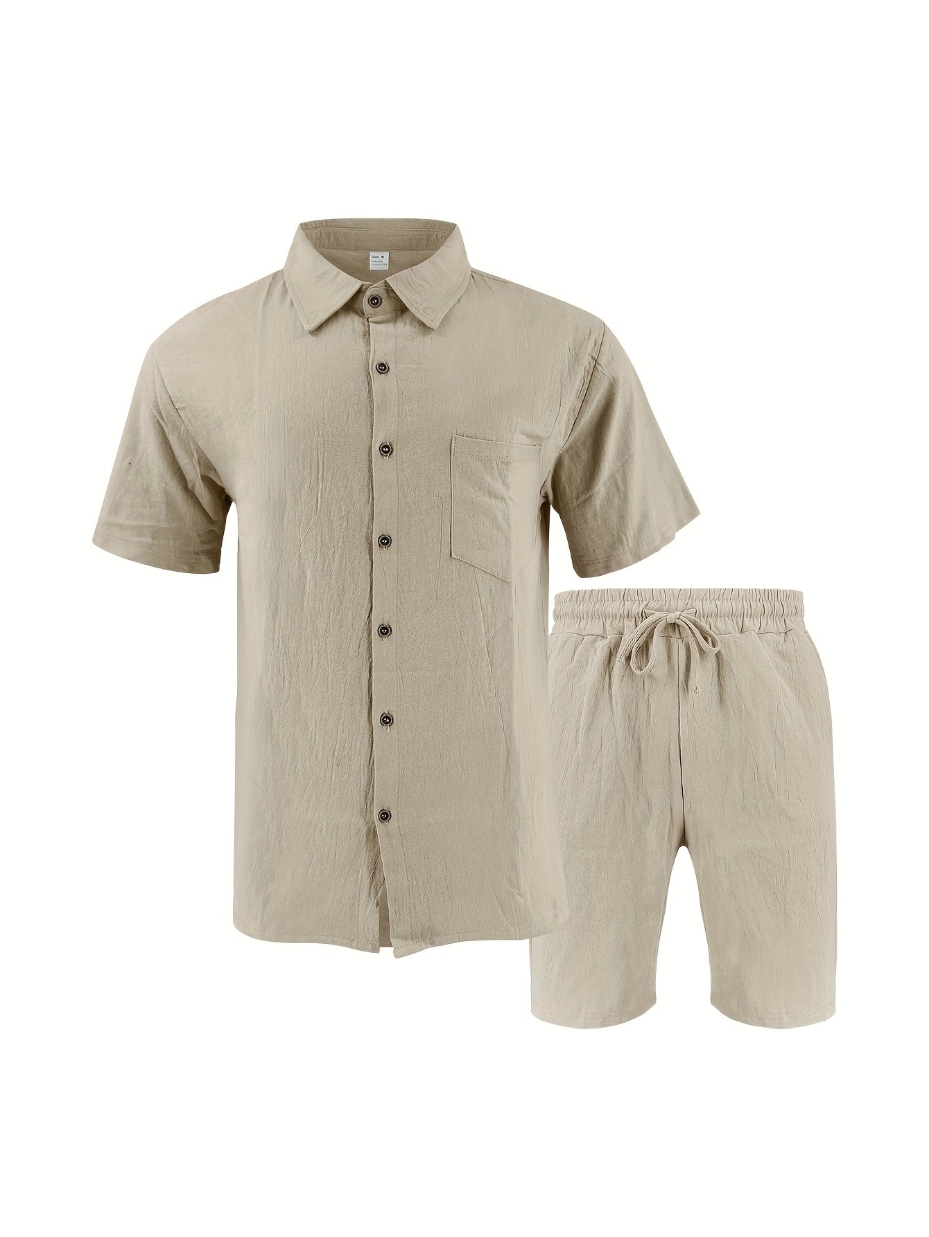 Summer Linen Shirt & Shorts Set Breathable