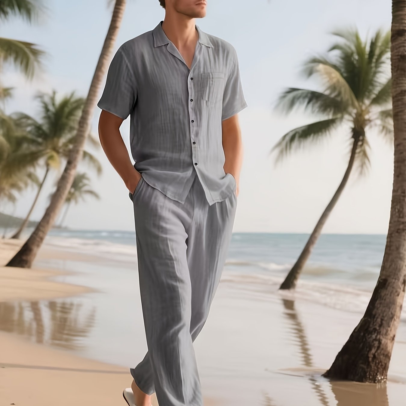 Loose Breathable Beach Set (Shirt & Trouser)